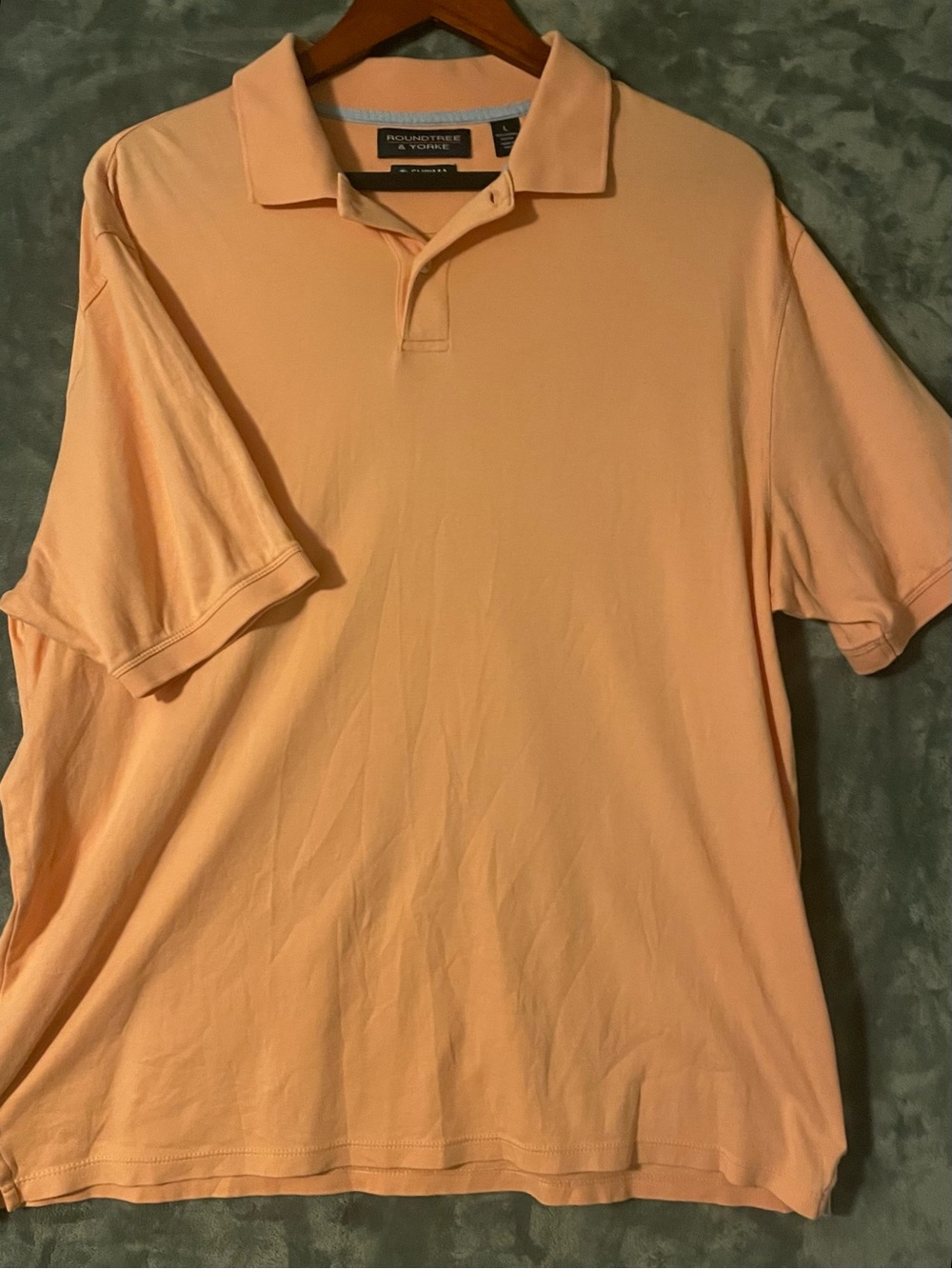 Roundtree & Yorke Men's Peach-Orange Polo